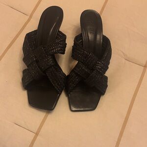 SCHUTZ Black Woven Mules